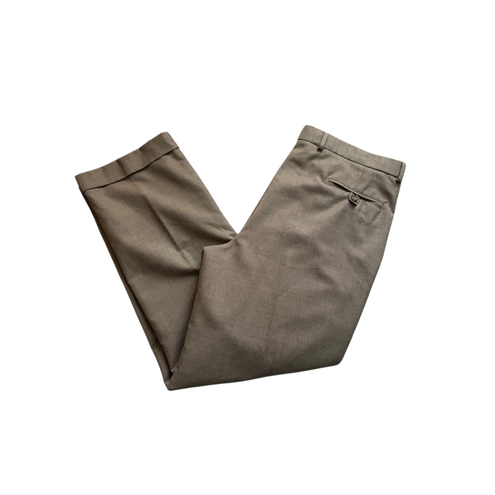 Dockers Men's Dress Pants‎ 38x32 Brown Pleated Relaxed Fit Wool Blend